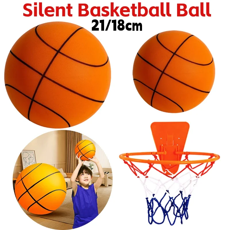 Kinder Indoor Silent Basketball ball 21/18cm hochela tischer Schaum Silent Basketball Leichtes kleines Basketball korb Sportspiel zeug Image