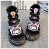 Mädchen Sommers andalen weich neue schwarz weiß Prinzessin Schuhe modische lässige Kuromi große