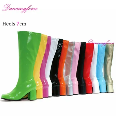Costumes 60s 70s Go Go Boots Retro1960s Knee High Boots Ladies Women's Fancy Dress Party Dance Gothic Shoes Size 36-46