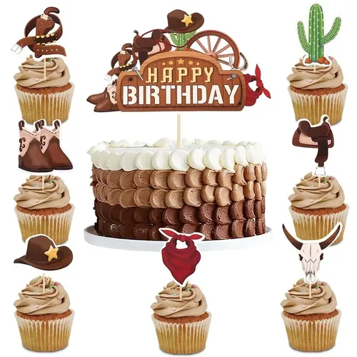 Cowboy Hat and Boot Cake Toppers Cowboy Cake Decorations Cowboy Birthday Baby Shower for Western Theme Party Favors Supplies