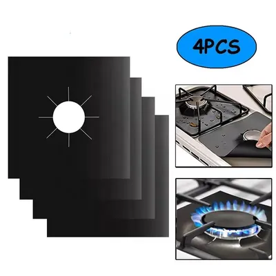 4PCS 8PCS Barbecue Stove Protective Cover 27cm Gas Stove Surface Protective Pad Kitchen Cleaning
