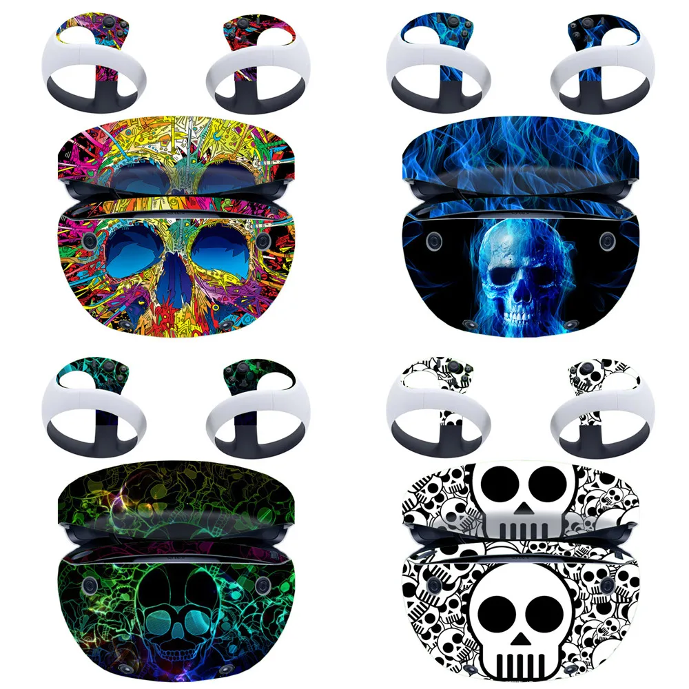 SKull design For PS VR2 VR headset Stickers Skin and Controller Stickers ,Full Wrap,Vinyl Decal Skin For PS VR2, Protective