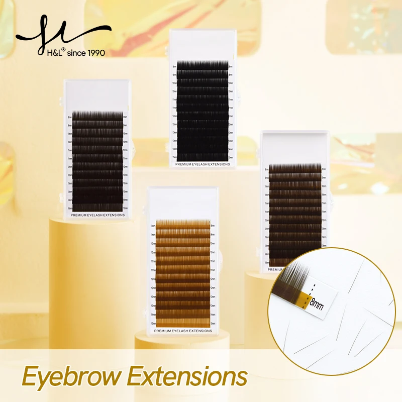 H&L SINCE 1990 Hochwertige Augenbrauenverlängerung, künstliche Augenbrauen, 4 Farben, mit 12 Reihen pro Set und kein Wimpernkräuseln. Image
