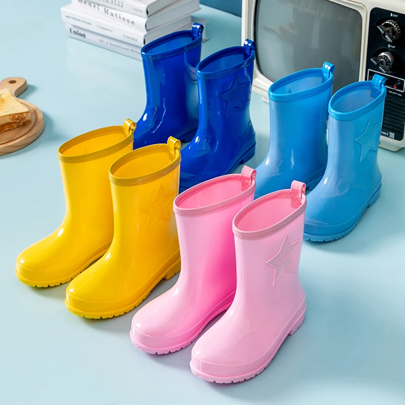 Mittlere Kinder-Regenstiefel für Kinder der Größe 27–40, grenzüberschreitende Herren-Regenstiefel mit Zwischensohle, leichte und rutschfeste Wasserschuhe