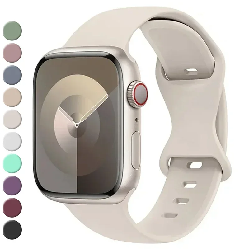 Weiches Silikonarmband für Apple Watch Armband 9 8 7 6 5 4 3 SE Armband für IWatch Ultra 49 mm 45 mm 41 mm 40 mm 44 mm 38 mm 42 mm Armband Image