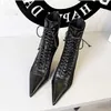 BIGTREE 2025 Neue Winter Frauen Schuhe Sexy Frauen Stiefeletten Spitz Stiletto High Heel Stiefel Plus Größe 42 43