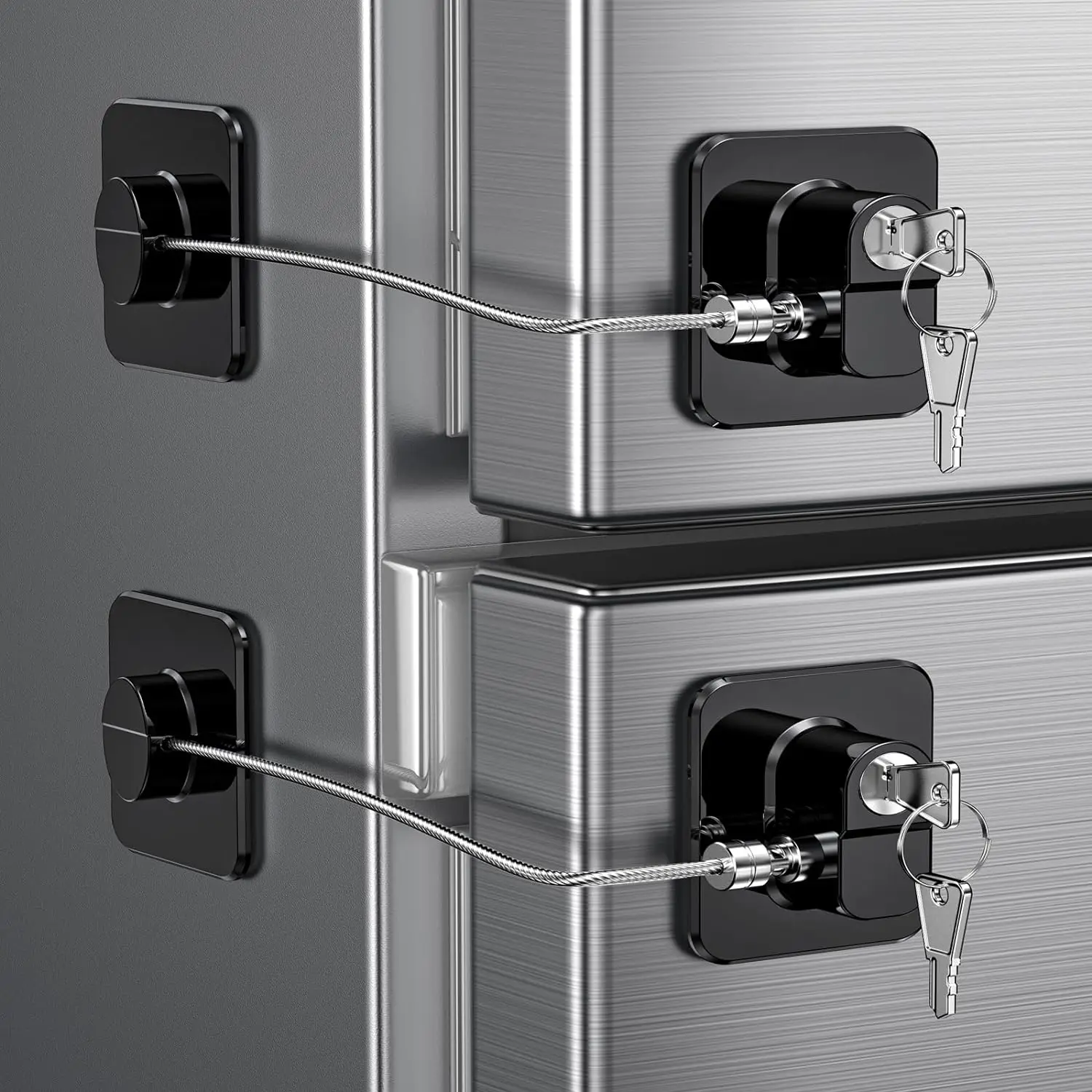 Baby Sicherheit Kühlschrank Schloss mit Schlüssel Infant Sicherheit Schrank Schlösser Schiebe Schrank Türschlösser Baby Sicherheit Schutz Image