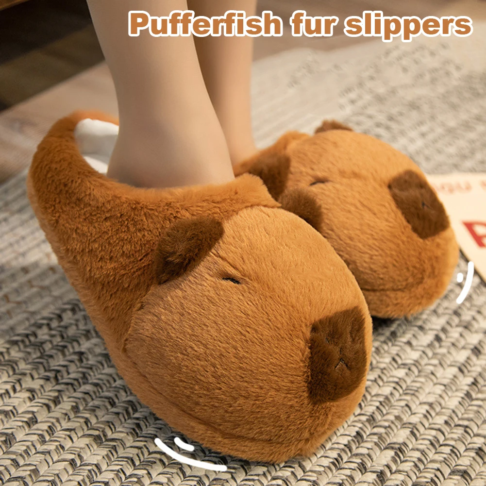 Cartoon Capybara Plüsch Slipper niedlichen Capybara warm verdickten Slipper rutsch feste atmungsaktive Indoor Plüsch Schuhe Paar Hausschuhe