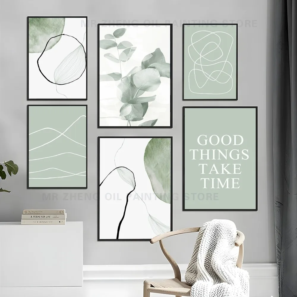 1pc abstrakte Geometrie Poster selbst klebende Kunst wasserdichten Papier Aufkleber Kaffeehaus Bar Zimmer Wand dekoration Image