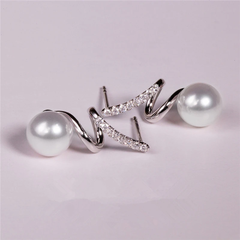 Huitan Koreanische Mode Imitation Perle Ohrringe Ohr Piercing Zubehör Temperament Süße Frauen Stud Ohrringe Geschenke 2021 Schmuck Image