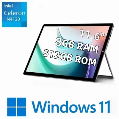 Windows 11 PAD1162 11.6" Tablet Celeron N4120 8GB RAM 512GB ROM 1920 x 1080 IPS HDMI Type-C 2 x USB 3.0