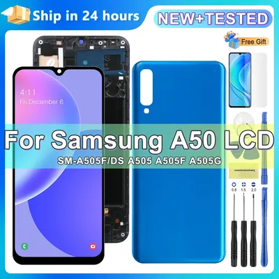 6.4'' Display A50 A505 Screen with Frame for Samsung Galaxy A50 A505G A505F/DS LCD Display Touch