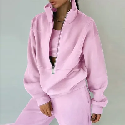 Women's Thickened Sportswear Winter Two Piece Pants Women's Thermal Sweatshirt Sports Suit 2 Piece Women's Sports Pants Set 2024