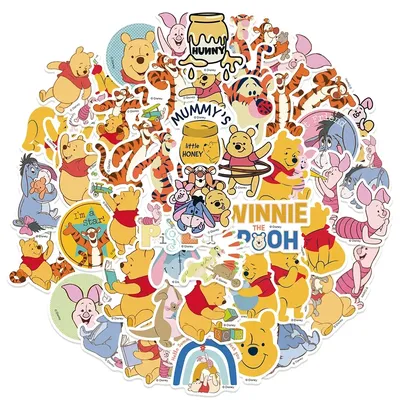 50 Stück Disney niedlichen Pooh Bär Cartoon Aufkleber DIY Telefon Koffer Notebook Motorrad Auto Image