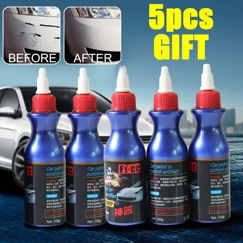 1/3/5 Stück blauer Pinsel für die Reparatur von Autokratzern, Lösung zum Entfernen von Flecken, Kratzerreparaturmittel und kratzfreies Wachs und Geschenk Image