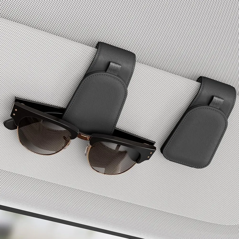 Sonnenbrillenhalter für Tesla Model Y 3, Wildlederstoff, magnetischer Sonnenbrillen-Clip für Auto, Visier, Brillenhalter, Clip für Auto, Schwarz, 1 Packung Image