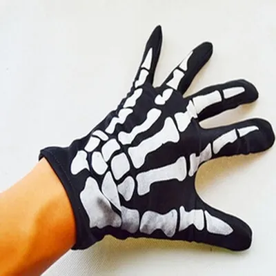Halloween-Schädel-Handschuhe, leicht, Vollfinger-Skelett, Fahrradhandschuhe, Kostüm, Cosplay, Image