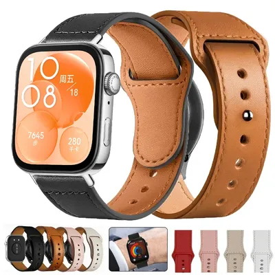 Leder armband für Huawei Uhr fit 3 Armbänder Smartwatch Ersatz Herren Armband Armband Uhr Fit3 Armband Zubehör Image