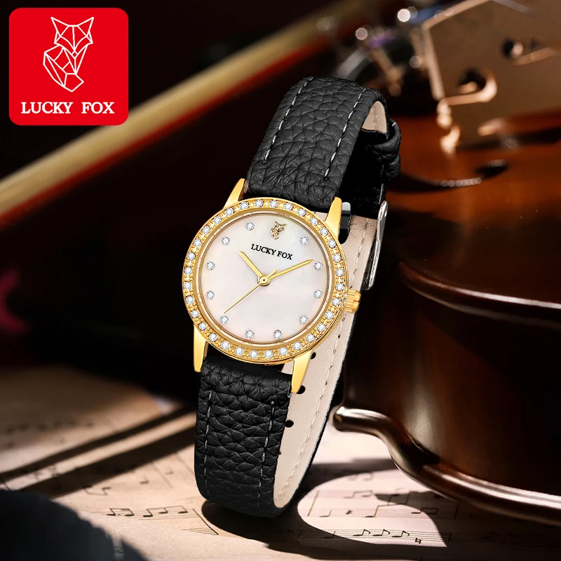 Glücks fuchs ein Stück neue Damen Quarzuhr Licht Luxus Stil Damen Diamant gehäuse High Sense Uhr Festival Geschenk reloj Image