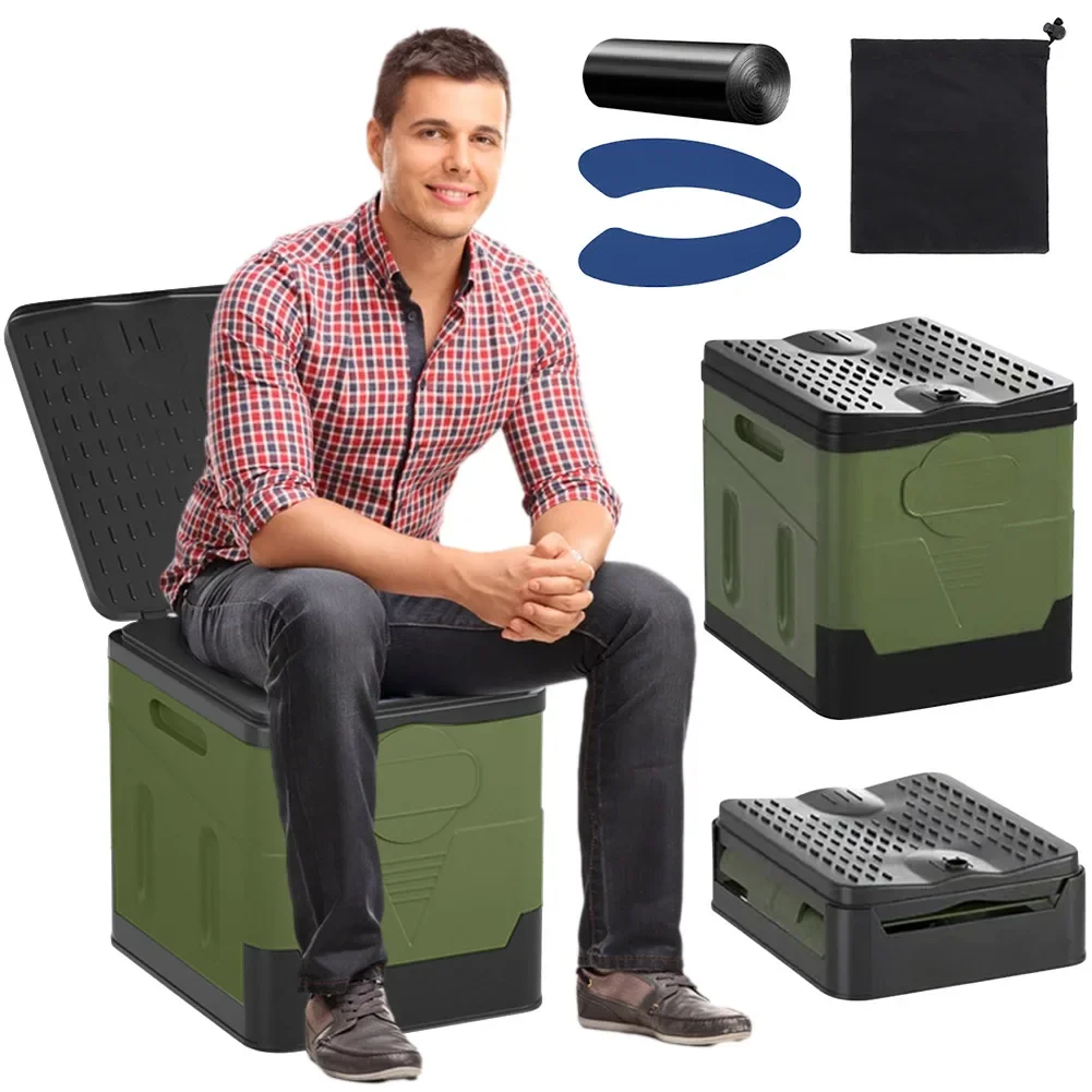 Tragbare Klapp toilette für Camping reisen Klapp auto Notfall toilette mit Abdeck sitz Toilette Außen toilette für Erwachsene Kinder