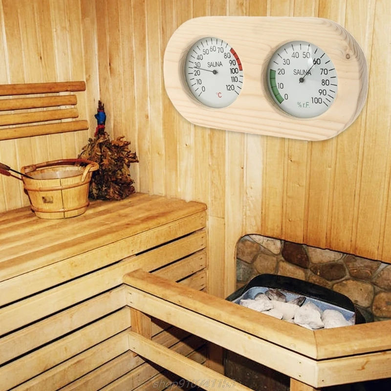 Holz Sauna Thermometer Hygrometer Temperatur Meter Sauna Sauna Klima Meter Mess Hygrometer A19 21 Dropship Image