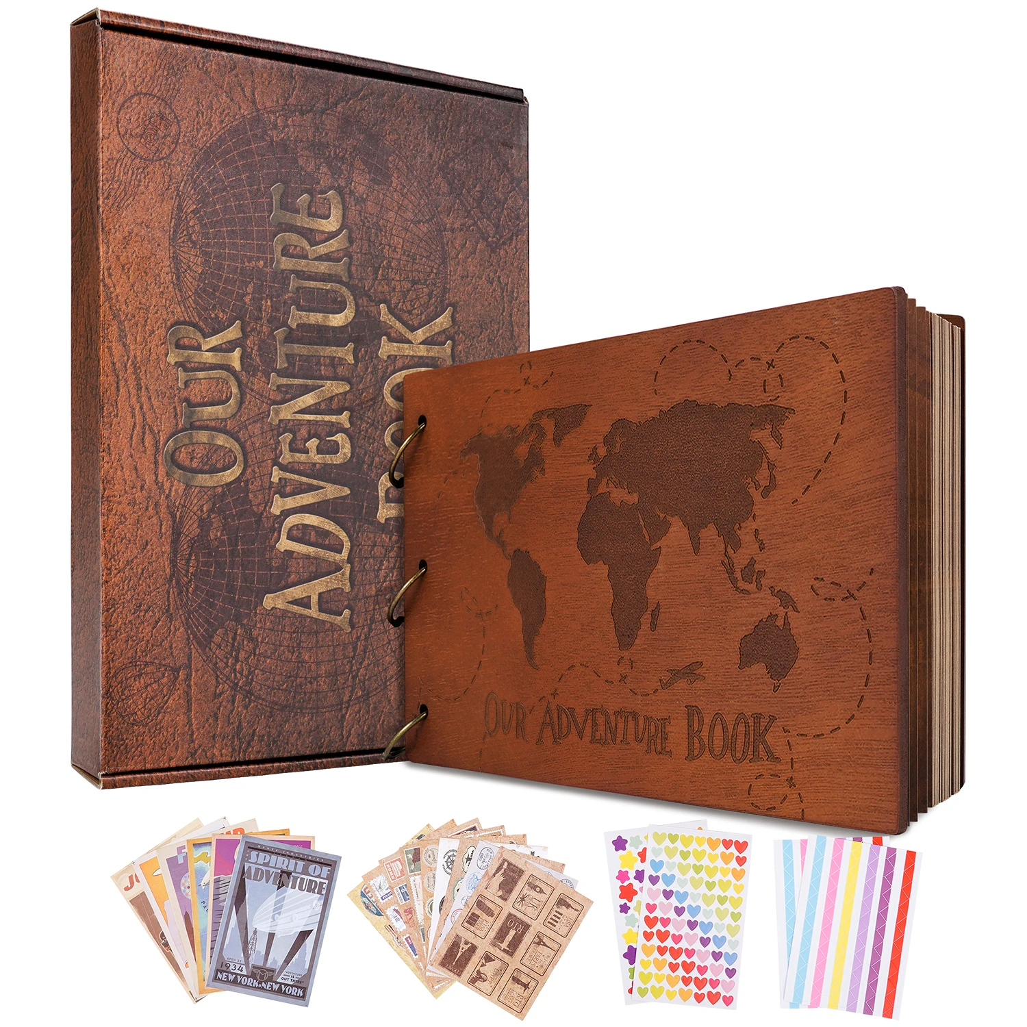 60 Seite Fotoalbum Sammelalbum unser Abenteuer buch DIY handgemachte Retro Kraft Album Buch Reise Jubiläum Hochzeit Muttertag Geschenk