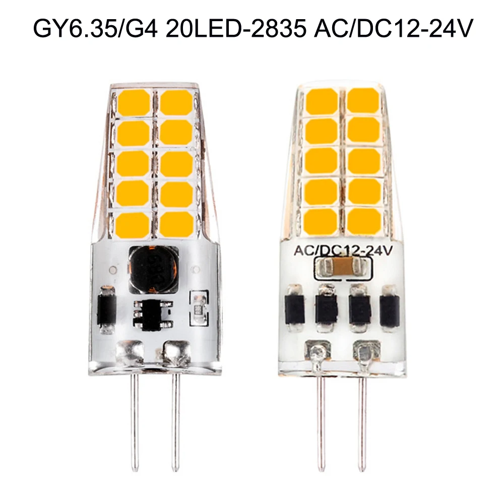 Dimmbare G4 GY6.35 LED-Maiskristallbirne DC 12 V 24 V 4 W SMD2835 LED-Strahler-Kronleuchterlicht. Verfügbar für LKW und Schiff