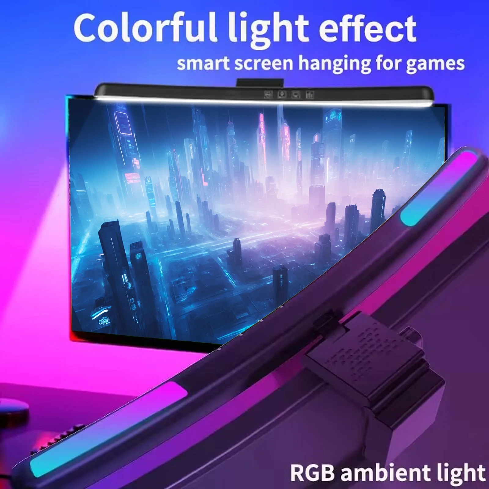 RGB Gebogene Bildschirm Monitor Licht Bar USB Stufenlose Dimmen Bildschirm Hängen Licht Atmosphäre LED Laptop Tisch Lampe Licht Bar Monitor Image