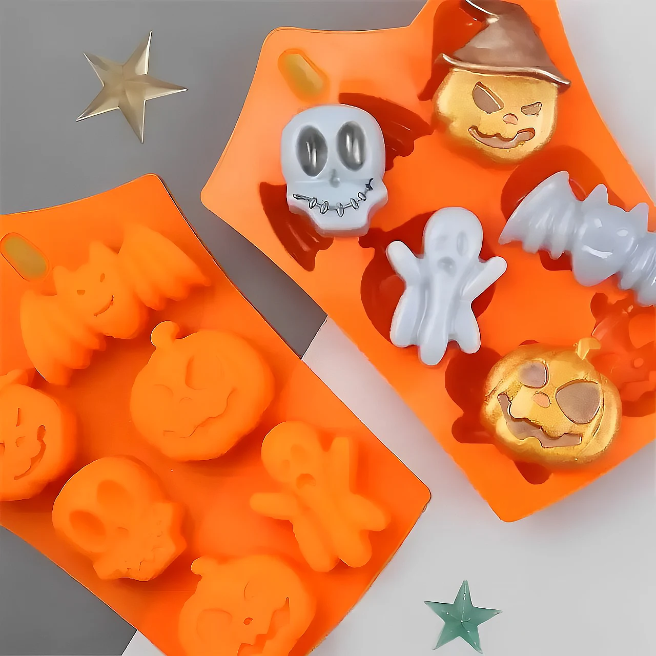 Halloween Kürbis Eiswürfel Form Tablett Silikon Backen Kuchen Dessert Gebäck Form Urlaub Geist Element Keks Schablone Eiswürfel Maker Image