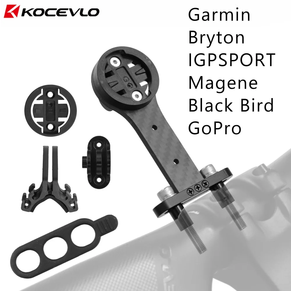 KOCEVLO Fahrrad Vorbau Verlängerung Carbon Computer Halterung Rack für GPS/Fahrradcomputer/Kamera/Licht Fahrrad Zubehör Image