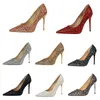 Frauen Luxus Bling Rot Blau Valentine Party Scarpins Pumps Dame Glitter Pailletten 7 cm 9,5 cm High Heels Designer Schuhe plus Größe