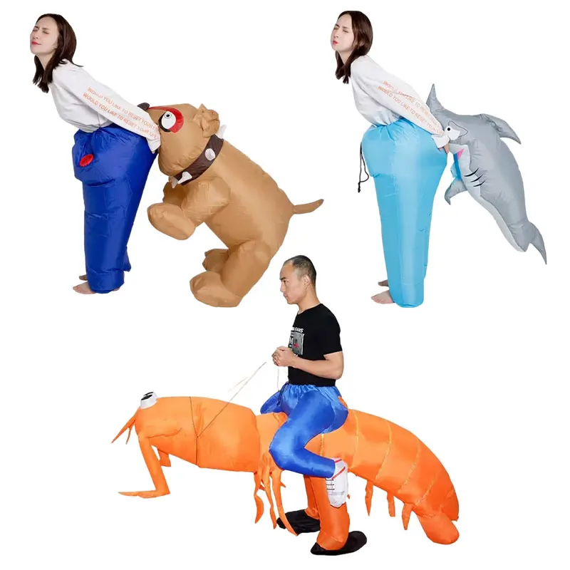 Halloween lustige Reit garnelen gehen aufblasbare Kostüm Festival Bühne Leistung aufblasbare Kleidung Requisiten Cartoon Hund beißt Image