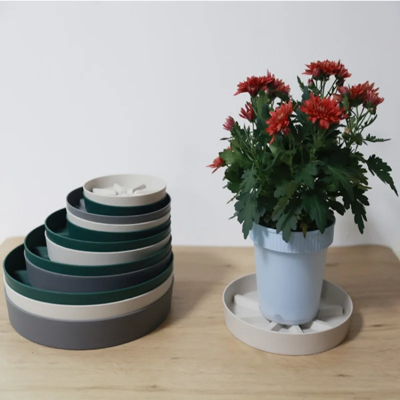 Topftablett, rund, beweglich, Pflanzgefäß, Dolly, Trolley, Palette, draußen, drinnen, Baum, Blumen, Pflanzgefäß, Ständer, drinnen und draußen, Garten Image