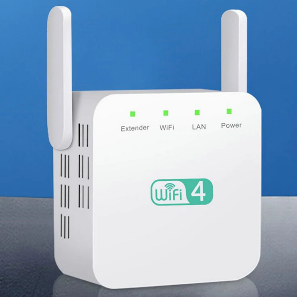 Drahtloser WIFI-Repeater, Wi-Fi-Booster, Verstärker, Netzwerk-Expander, Router, Leistungsantenne für Router, Long Range Extender, 300 Mbit/s Image