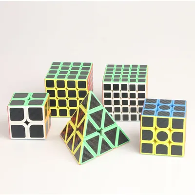 Kohlefaser-Aufkleber 2x2 3x3 4x4 5x5 Pyramideprofessionelle Geschwindigkeit Spaß Bildung Image