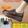 Große weiche Unterseite Muffin Hang Damenschuhe runder Kopf Einzels chuhe Lederschuhe