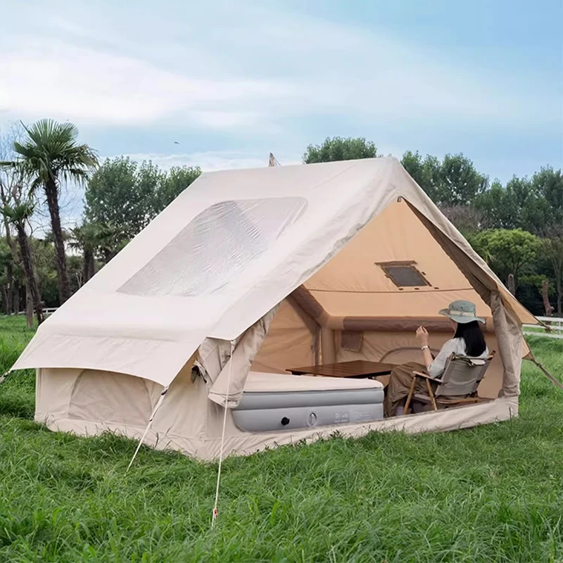6,3 m2 Vollautomatisches aufblasbares Zelt für den Außenbereich, zusammenklappbar, Campingzubehör, schnell öffnendes Zelt, Familienluftzelt, wasserdicht Image