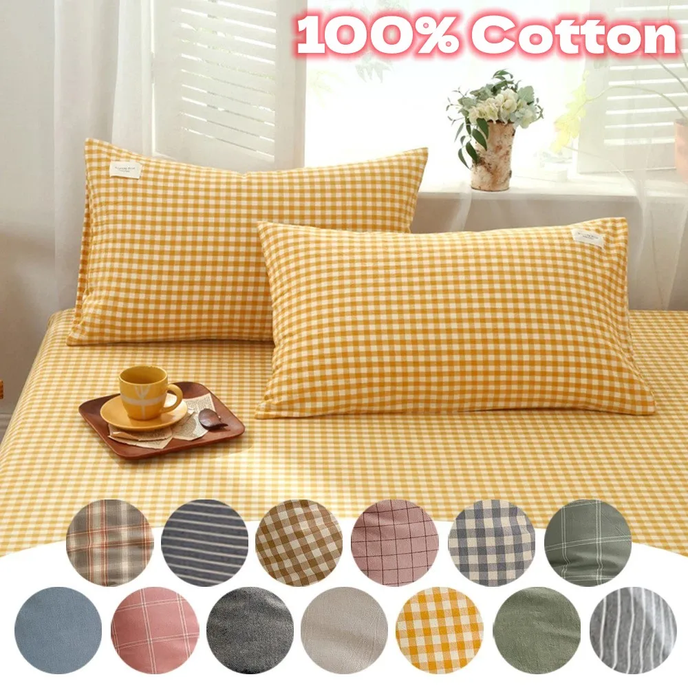 Ein Paar Kissen bezüge aus 100% ägyptischer Baumwolle, ein Kissen bezug, 48cm x 74cm, 2 Kissen bezüge für den Haushalt, reine Baumwolle Image