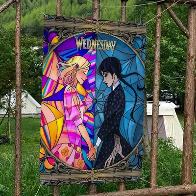 American Movie TV Hochzeit Addams Cartoon Flagge Wandbehang Banner Dekoration Haushalt Wohnkultur