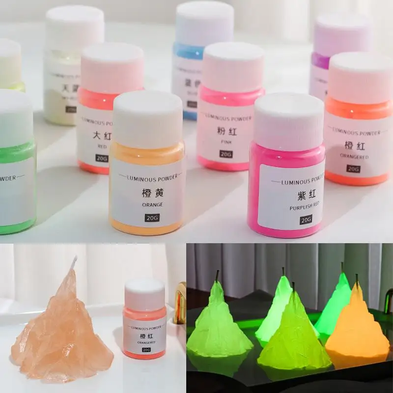 20g/Flasche Kerze Leucht pulver DIY hand gefertigtes Material langlebiges fluor zieren des Pigment kreative Kristall wachs herstellung liefert Image