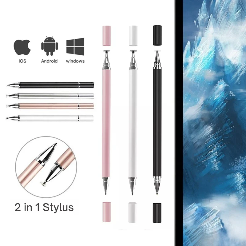 2 in 1 Stift Stift für Handy Tablet kapazitiven Touch Bleistift für iPhone Samsung Universal Android Telefon Zeichnung Bildschirm Bleistift Image