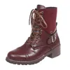 Plus Größe 35-43 Schuhe für Frauen Herbst Frauen Zip Runde Kappe Lace Up Ferse Casual Schuhe Knöchel Retro stiefel Plattform Botas De Mujer
