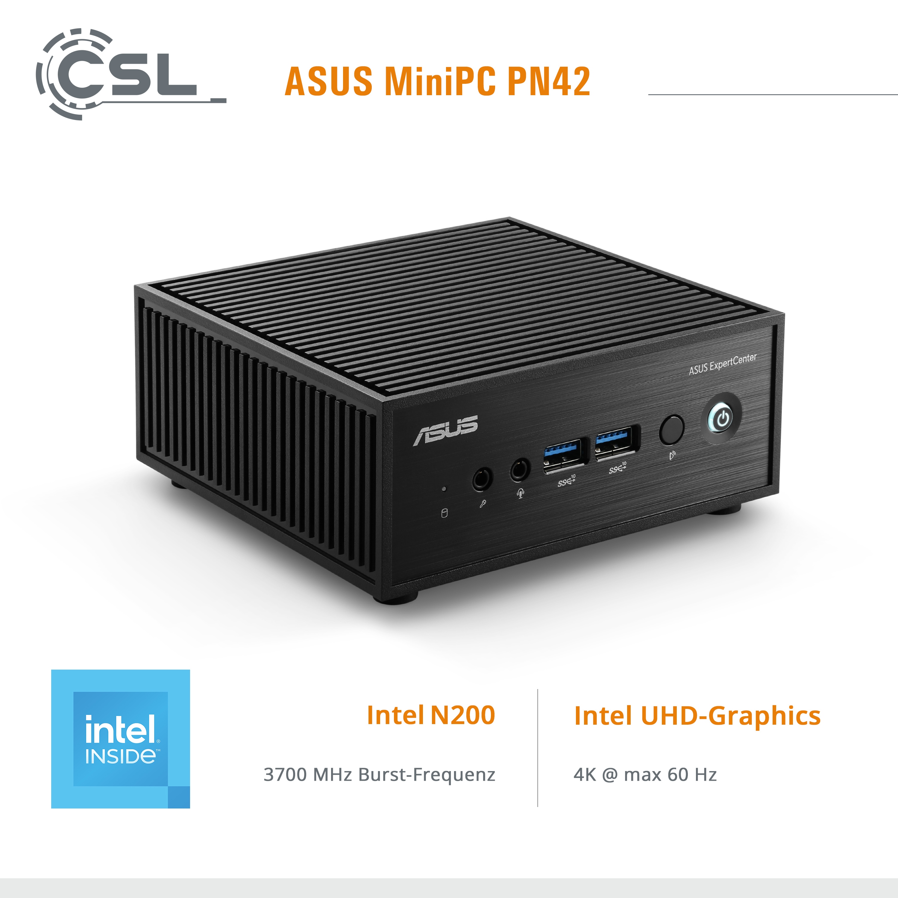 ASUS Mini-PC "Mini-PC ASUS PN42 Intel N200 Windows 11", schwarz, Microsoft Windows 11 Pro (64 Bit), 16 GB RAM 500 GB SSD, Desktop-PCs Image