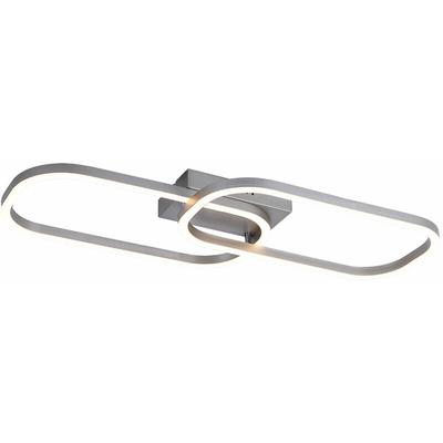 Globo - Deckenleuchte Deckenlampe led Wohnzimmerleuchte zwei Rechtecke Designlampe, Metall silber Image