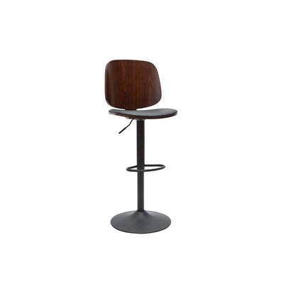 Design-Barhocker höhenverstellbar schwarz und dunkles Holz beck Image