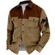 Men's Eagle Cowboy Corduroy Shirt Shirt Jacket Overshirt Long Sleeve Vintage Tribal Sports Outdoor Dailywear Fall Winter Turndown Collared Shirts Buttons 3D Print 2 Pockets 1pc Brown