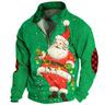 New Year Christmas Men's Santa Claus Sweatshirts Sweatshirt Sweatshirt Zip Sweatshirt Quarter Zip Sweatshirt Long Sleeve Sweatshirt Half Zip Zip Quarter Zip Vacation Daily Party 3D Printing Party