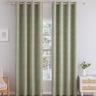 Cotton Linen Striped Curtain Fabric Sage Green Tufted Blackout Curtain For The Livingroom