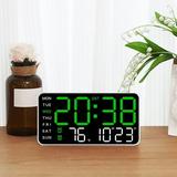 JilgTeok Borderless Digital Wall Clock Multi-Function Voice-Controlled Clock Adjustable LED Color Display Clock Brightness Adjustment Automatic Photosensitive(8.46*4.33*1.06in)