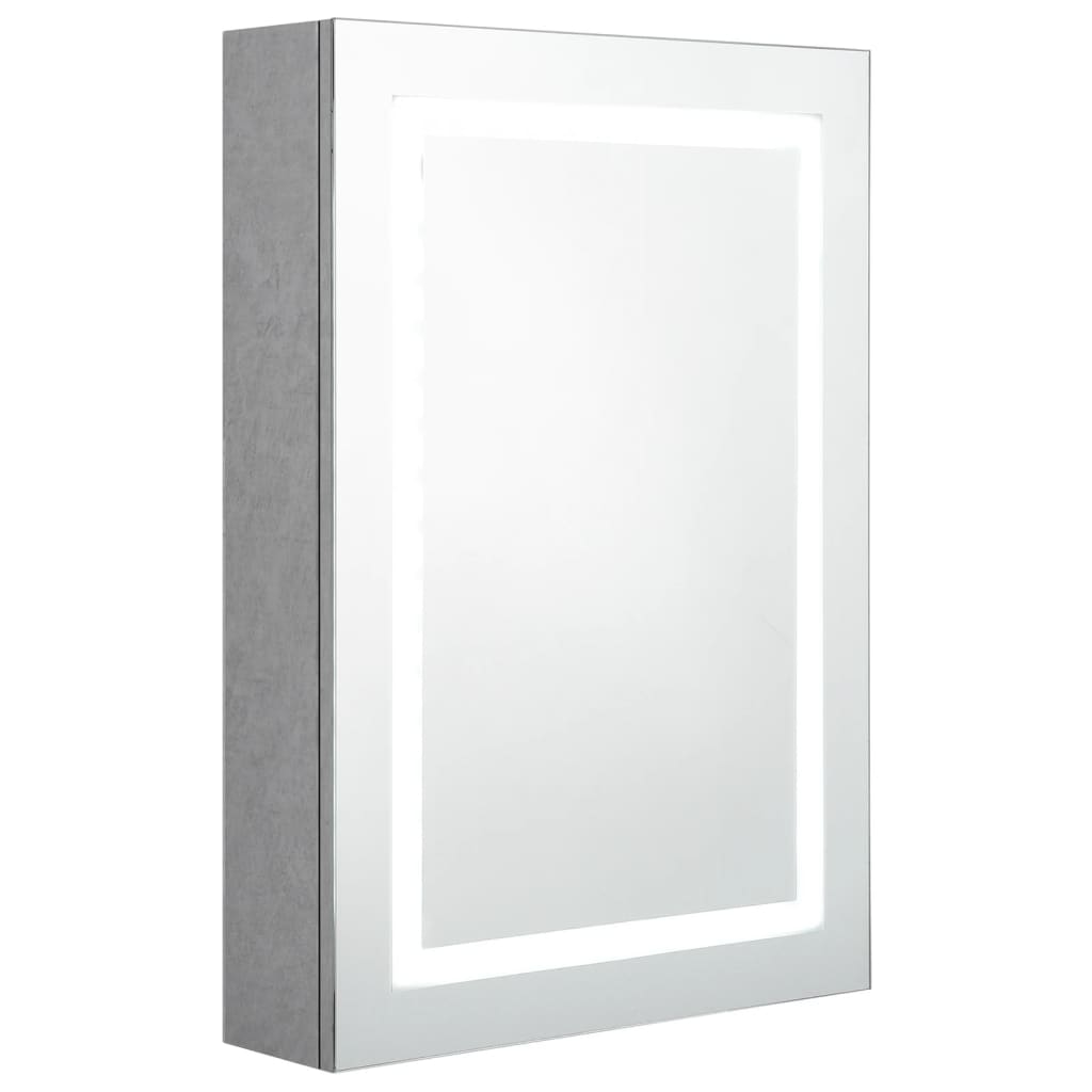vidaXL LED-Bad-Spiegelschrank Betongrau 50x13x70 cm Image